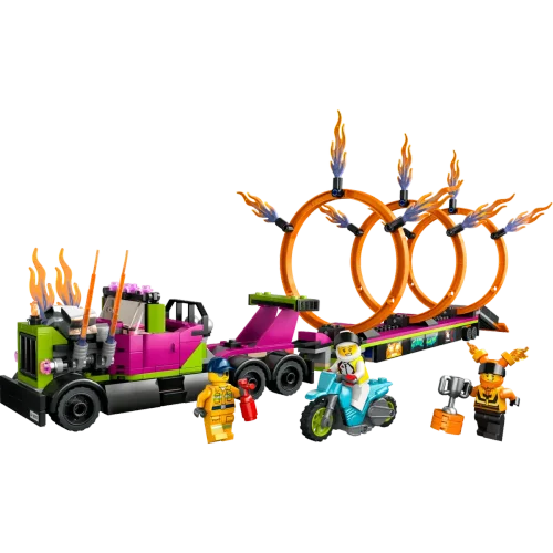 Конструктор LEGO City Stuntz Трюковый грузовик и испытание огненным кольцом 60357