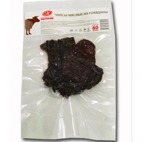 Chips from beef with / in (60 g) Real meat products Zhepiko