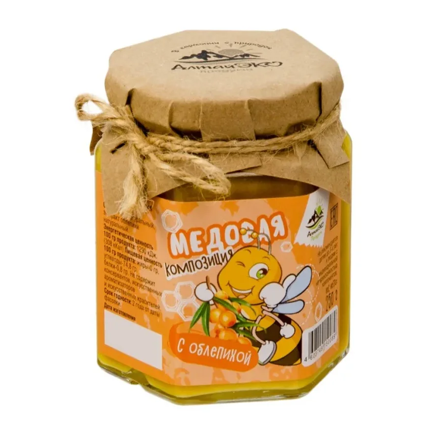 Honey composition with sea buckthorn 250 gr