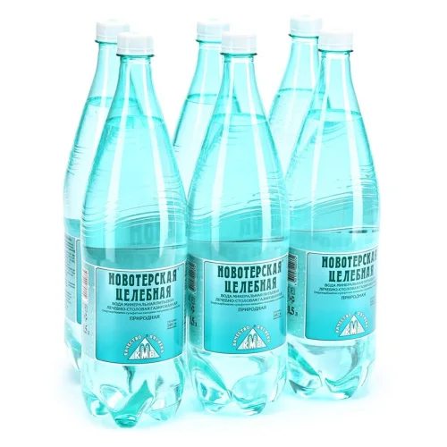 Carbonated drinking mineral therapeutic table water Novoterskaya curative