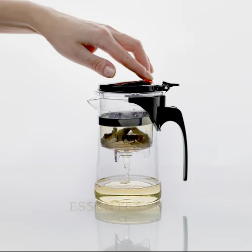 Kettle with button made of borosilicate glass 750 ml