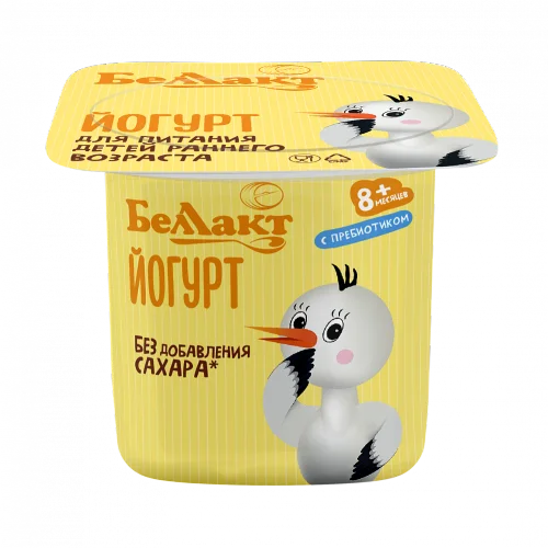 Yogurt for children "Bellact" without sugar with a prebiotic 3.2% in a glass of 100 g
