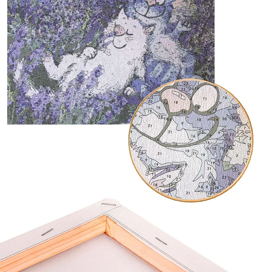 Painting by numbers "Cats in lavender" ME1133