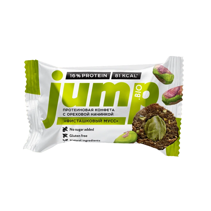 JUMP Protein candies with nut filling "Pistachio mousse"