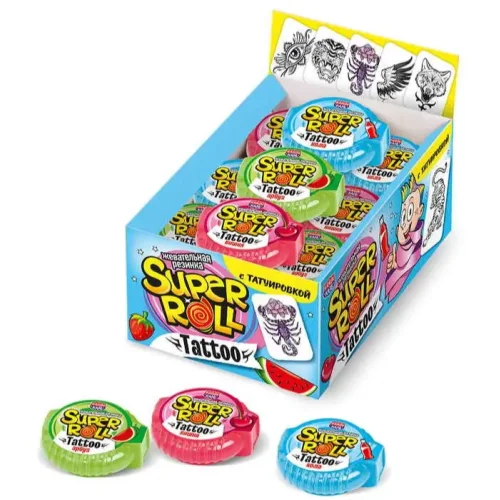 Chewing gum Super Roll Tattoo