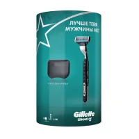Подарочный набор мужской Gillette Mach3 бритва с 1 кассетой + чехол