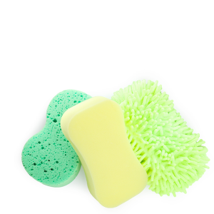 Sponges and mittens for washing