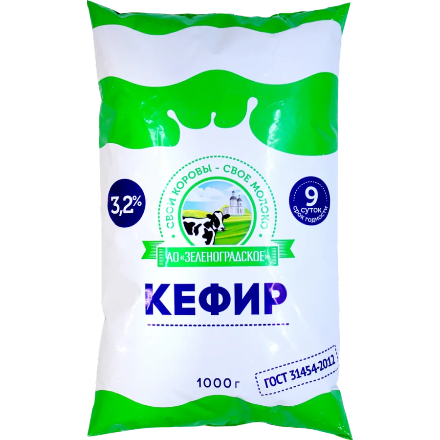 Кефир "Зеленоградское" м.д.ж. 3,2% 