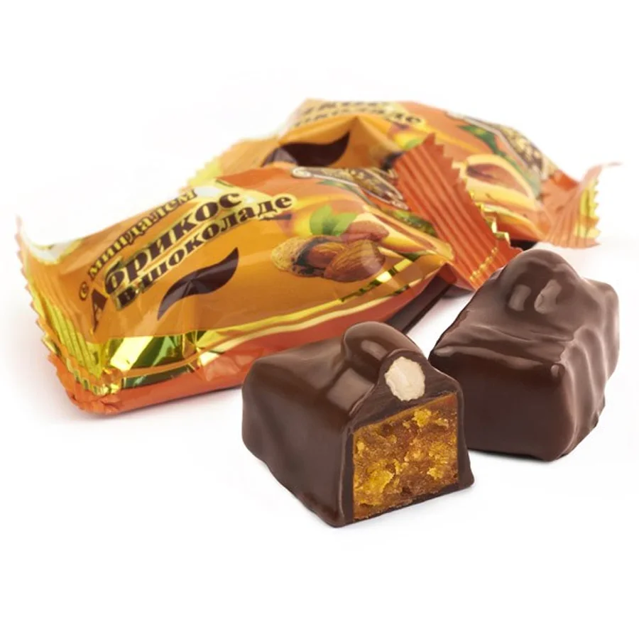 Candy Apricot in chocolate with almonds
