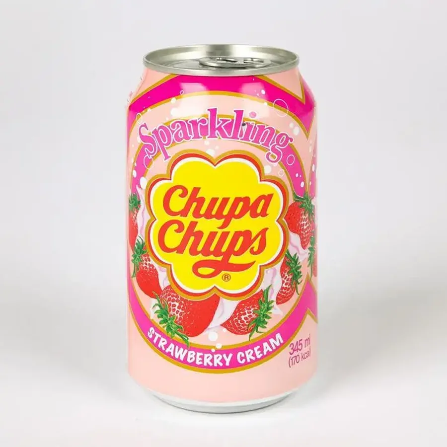 Drink carbonated chop chups strawberry cream