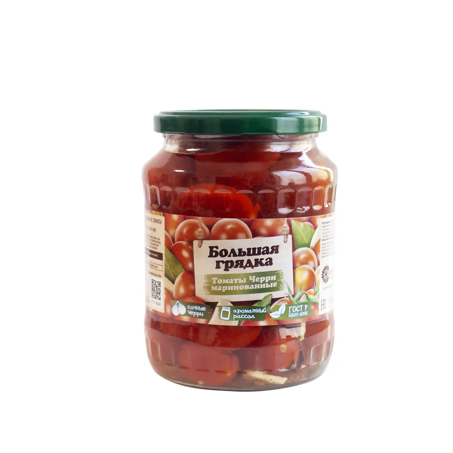 Tomatoes Large Cherry pickled bed GOST, 680g, s/b