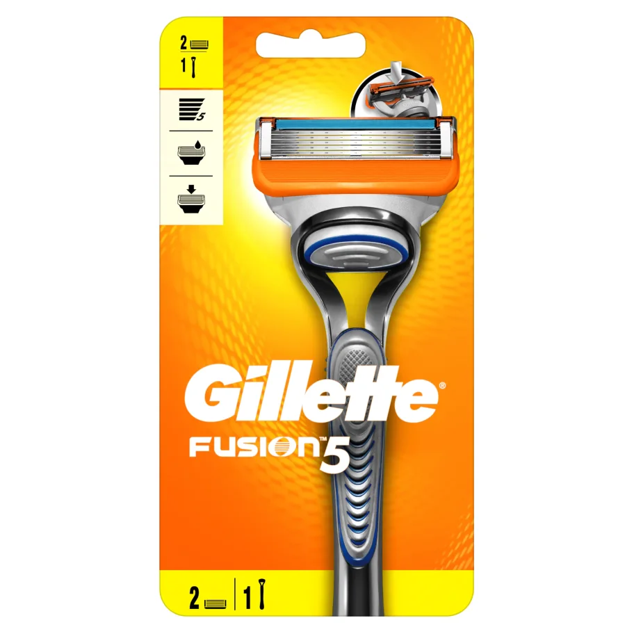 Men's razor Gillette Fusion5 with 2 replaceable cassettes