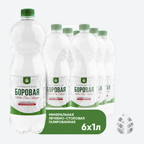 BOROVAYA water (BOROVAYA)therapeutic and canteen mineral drinking natural sulfate-calcium carbonated, PET, 1 l x 6 pcs