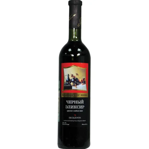 Вино столовое сладкое красное Черный эликсир. Товарный знак "Skoliovin" 11% 0,75