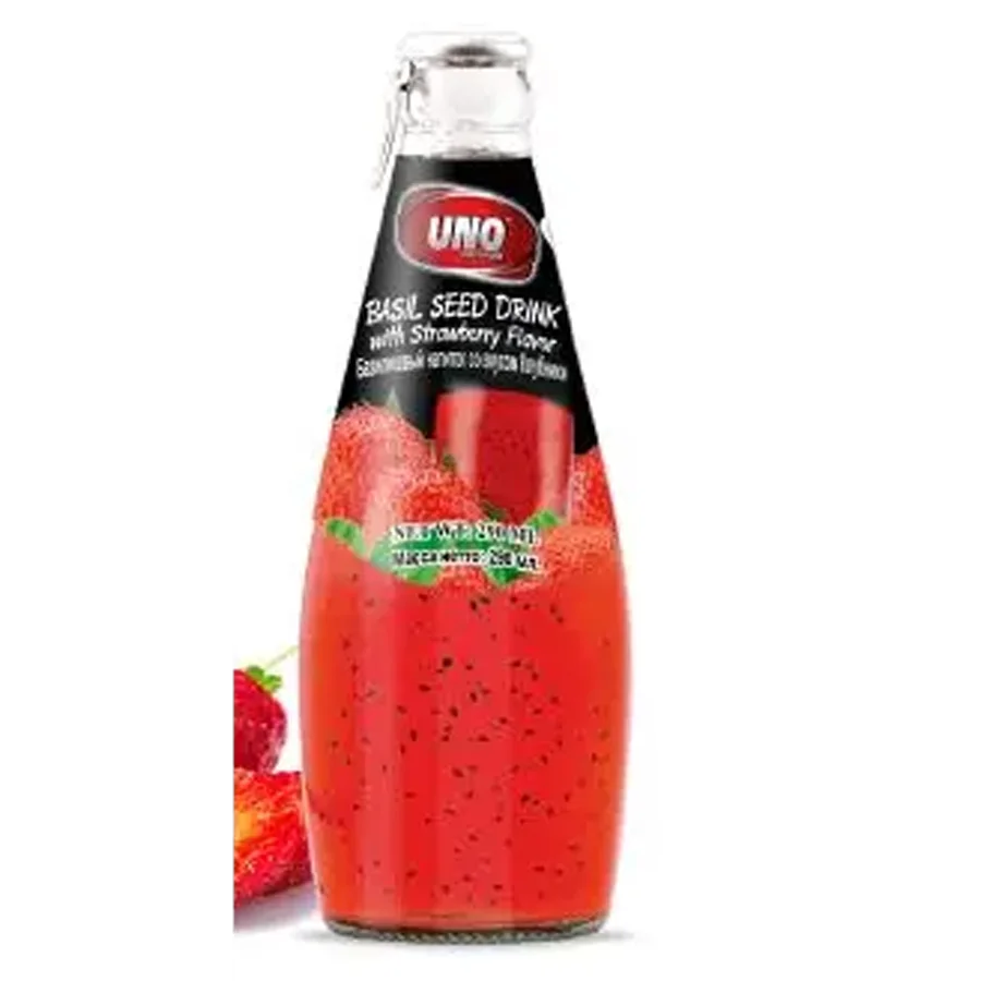 Thai Drink Uno with strawberry basil seeds
