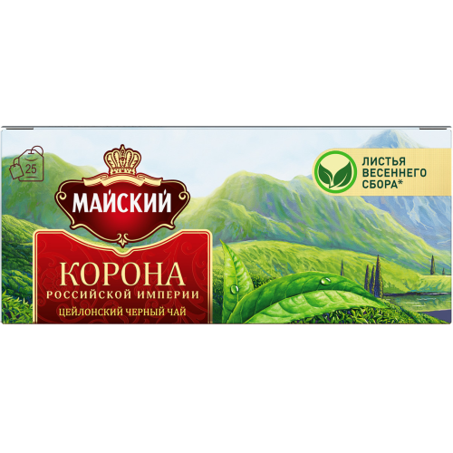 May tea "Crown of the Russian Empire" black large-leaf 25 bags