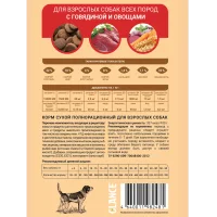 Glance, dry food for adult dogs of all breeds with beef and vegetables, 20 kg.