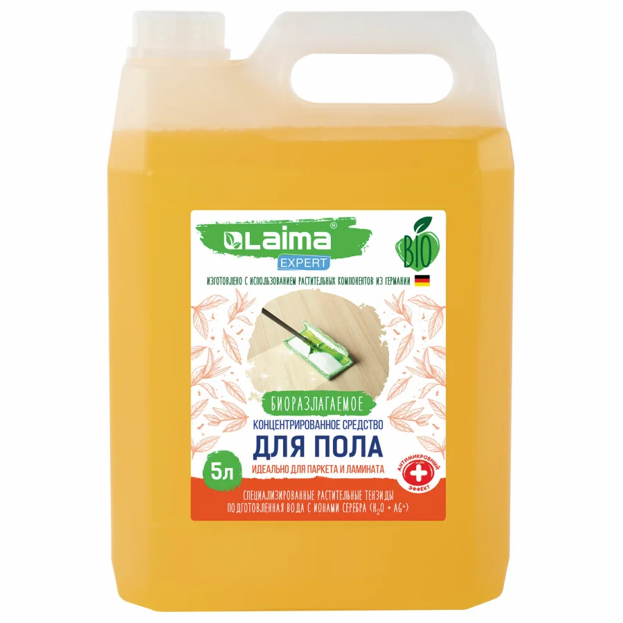 Floor, wall and surface cleaner, with disinfection, biodegradable, 5 l, LAIMA EXPERT