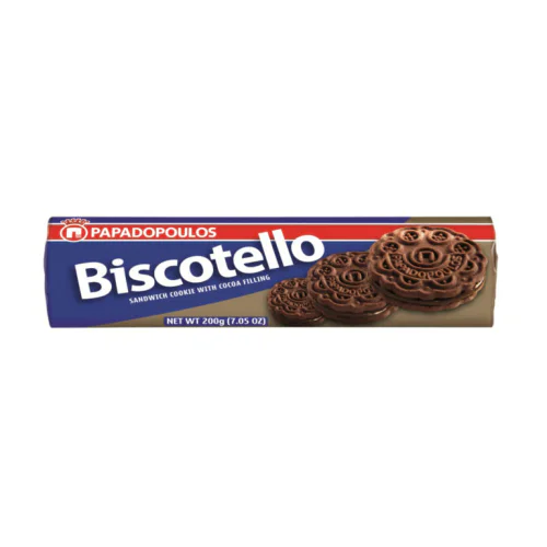 Печенье-сэндвич "Бискотелло" с какао кремом 200 г PAPADOPOULOS