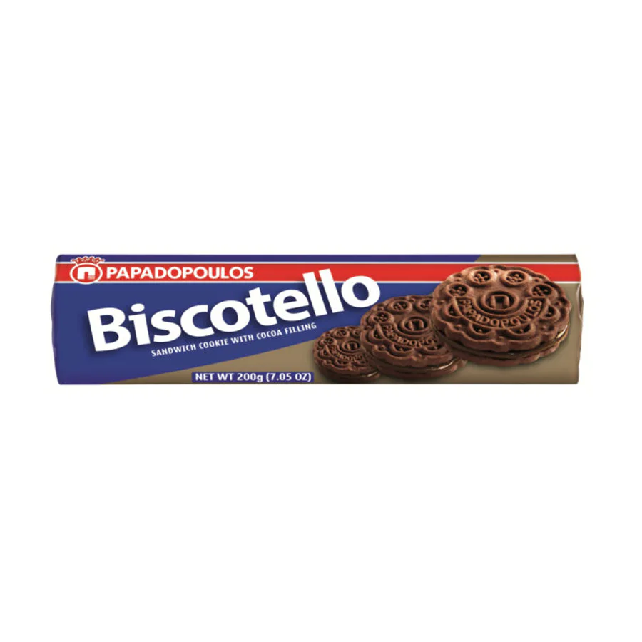 Печенье-сэндвич "Бискотелло" с какао кремом 200 г PAPADOPOULOS