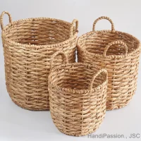 Water Hyacinth Laundry Basket, Wicker Storage Basket