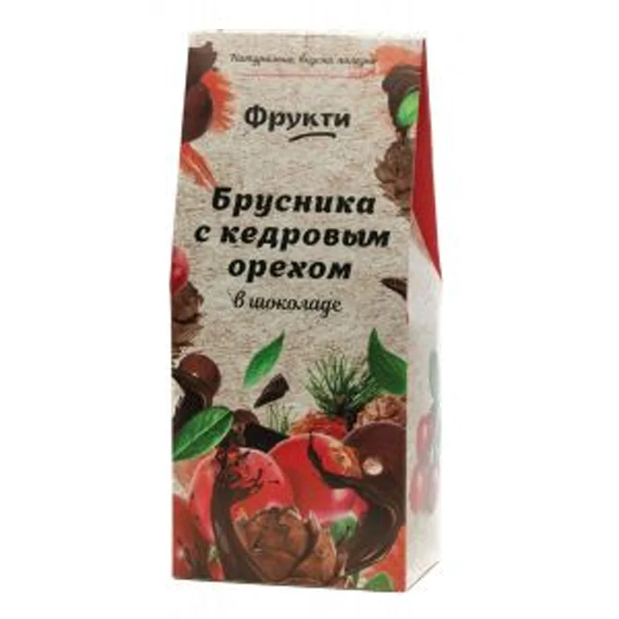 Candy fruit «Lingonberry with cedar nut« in chocolate «120g / solar siberia
