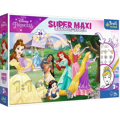Счастливые принцессы SUPER MAXI Двусторонний Пазл Тrefl 41008