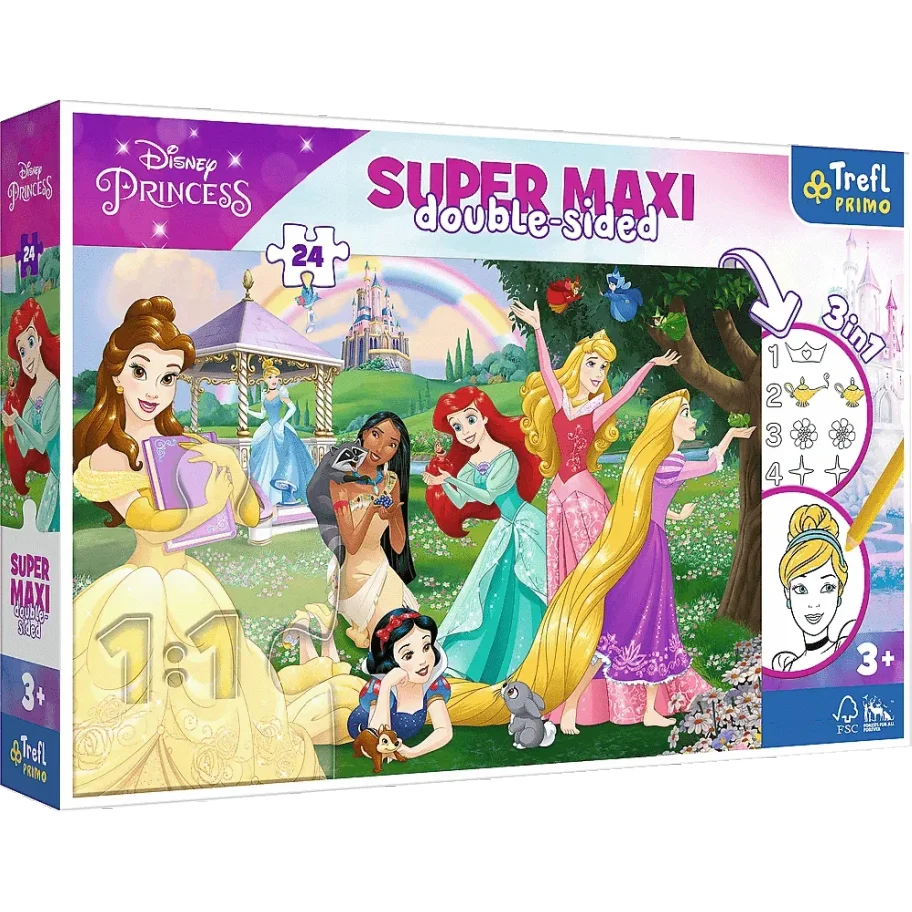 Счастливые принцессы SUPER MAXI Двусторонний Пазл Тrefl 41008