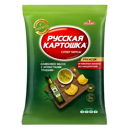 Potato chips "RUSSIAN POTATO" 140g 9p with the taste of "Olive oil with aromatic herbs"