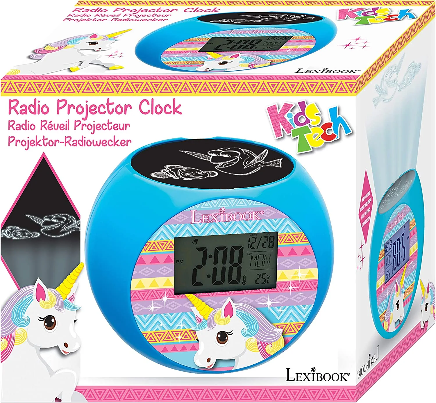 Lexibook Unicorn Projector Alarm Clock with Timer RL977UNI 