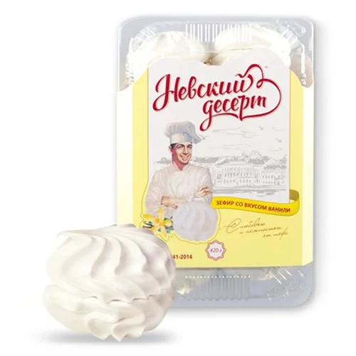 Marshmallow Nevsky dessert with vanilla flavor