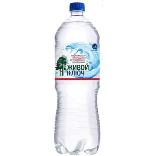 Natural drinking water "Zhivoy Klyuch", gas, 1.5l