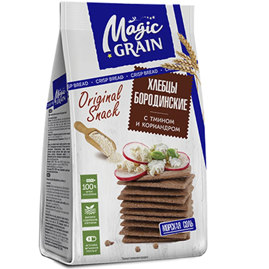 Хлебцы "Magic Grain" Бородинские с тмином и кориандром 90*10