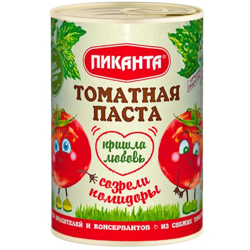 Tomato paste "Piquant" w / b No. 9, 380 g of 6 pcs.