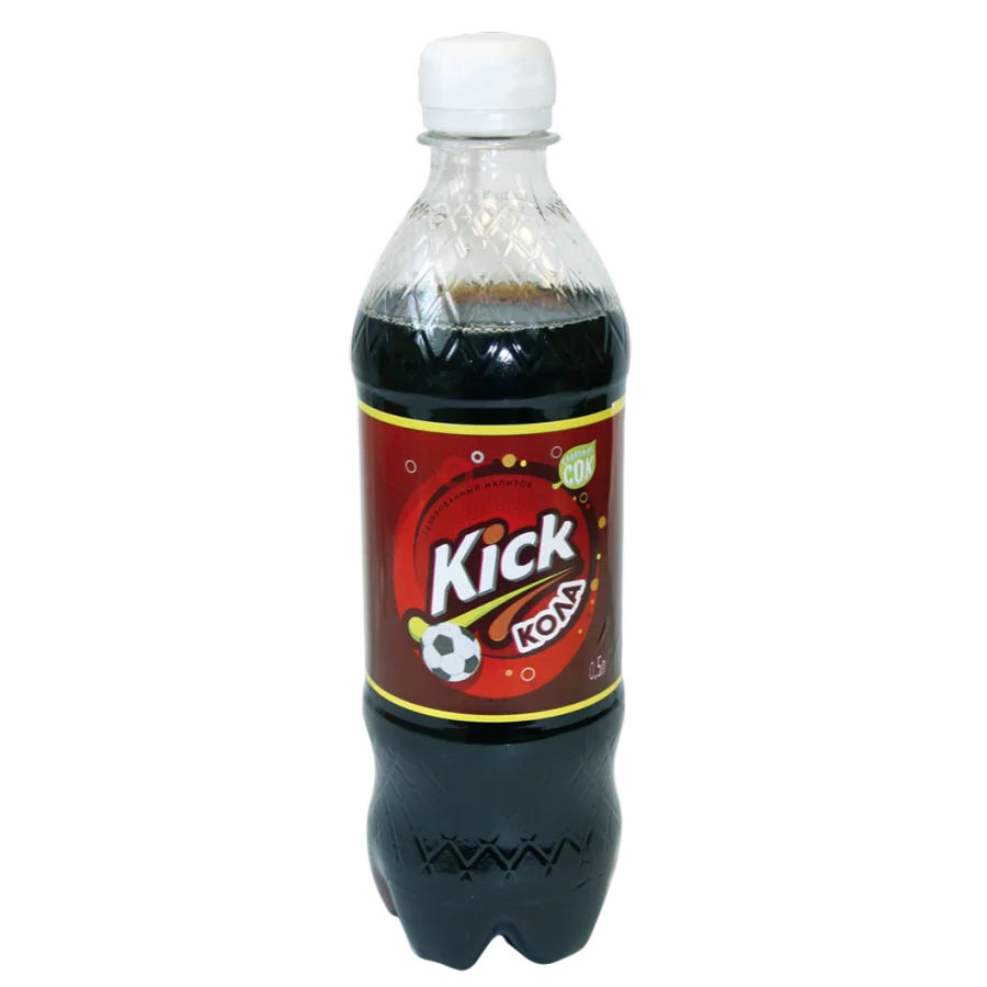 Газированная вода KICK Кола 0,5л, содержит сок 