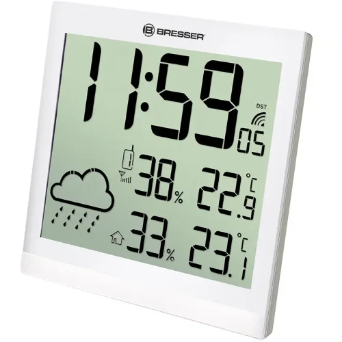 Weather Station (Wall Clock) Bresser Temeotrend JC LCD with Radio Control