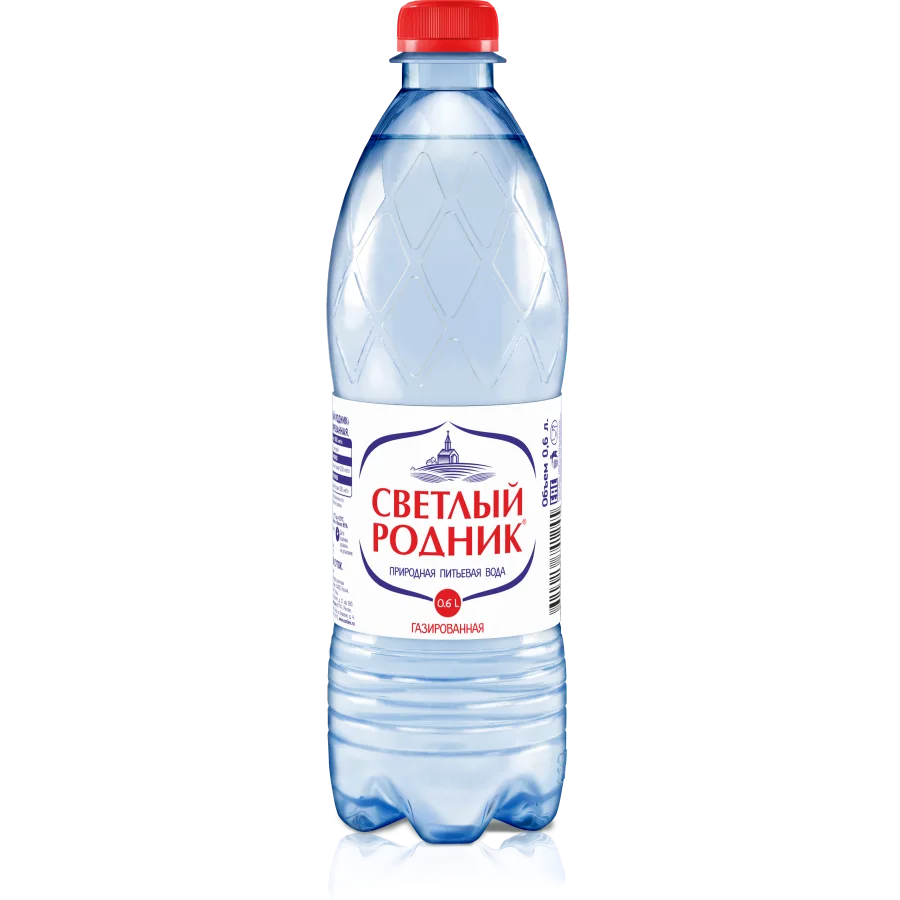 Вода питьевая "Светлый родник", газ, 0.5л