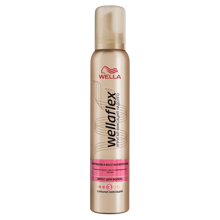 Hair Mousse Wellaflex Styling and Restoration Of Strong Locking