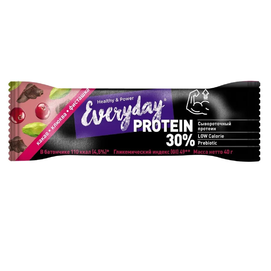 Protein bar EVERYDAY 30% PROTEIN cocoa, cranberries and pistachios 
