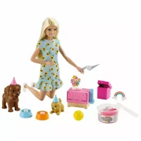 Вечеринка щенка (блондинка) Кукла Barbie Семья GXV75