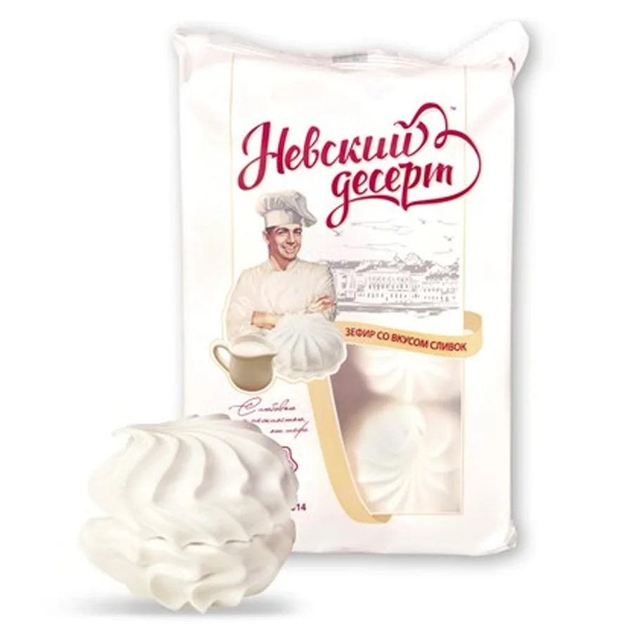 Marshmallow Nevsky dessert with cream taste