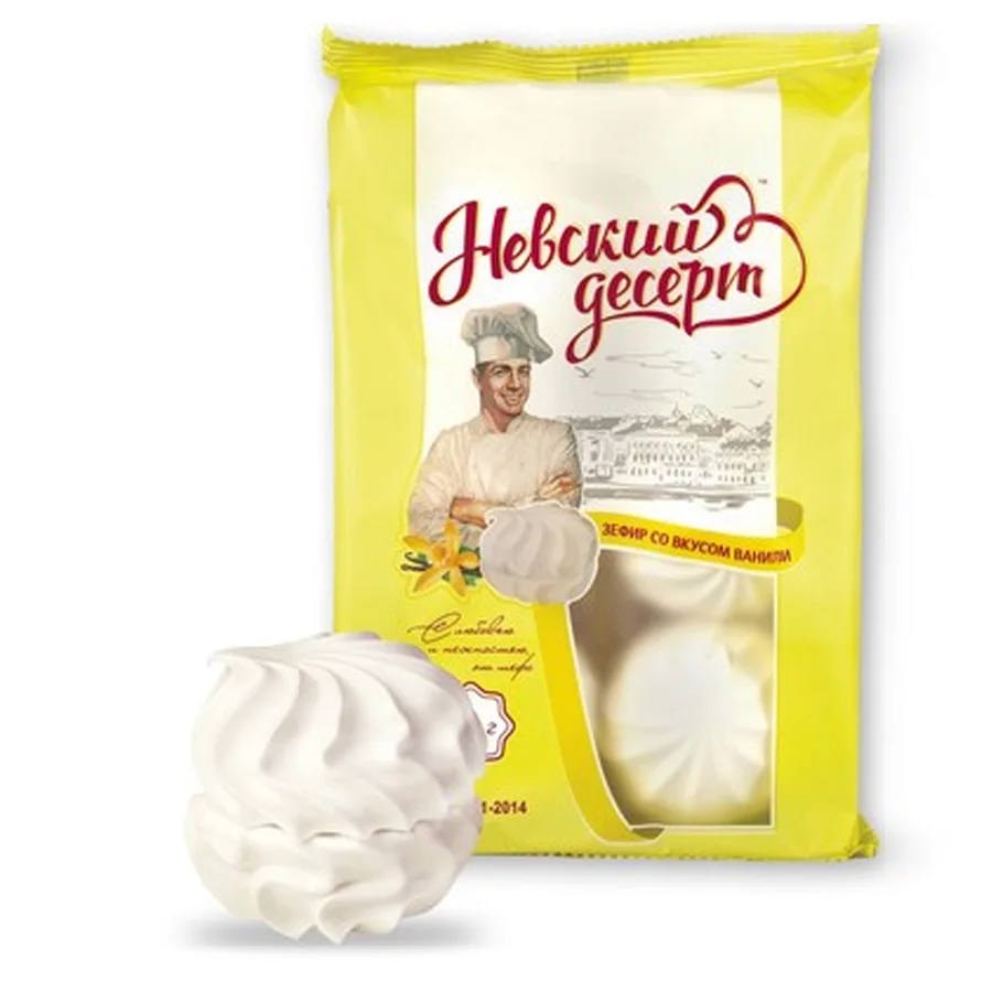 Marshmallow Nevsky dessert with vanilla flavor