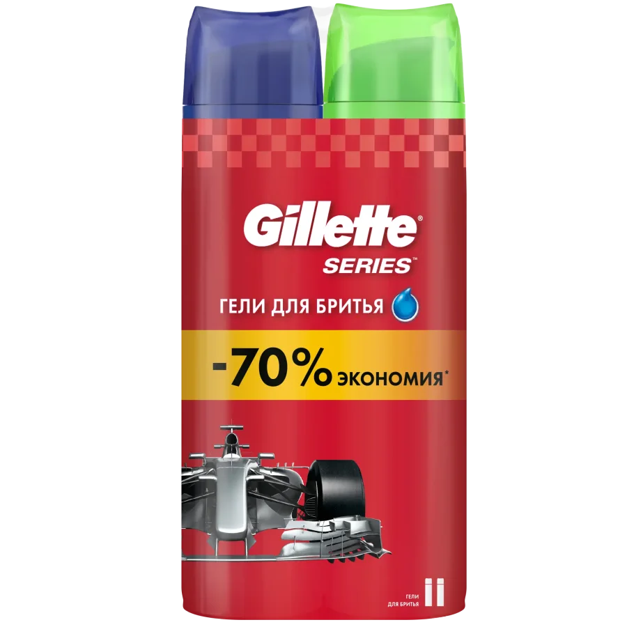 Set of 2 shaving gels Gillette Series 200 ml.