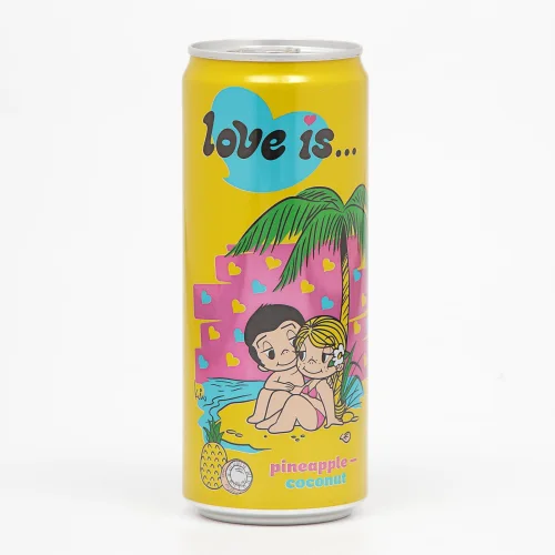 Carbonated drink Love is Pineapple/coconut, w/b, 330ml