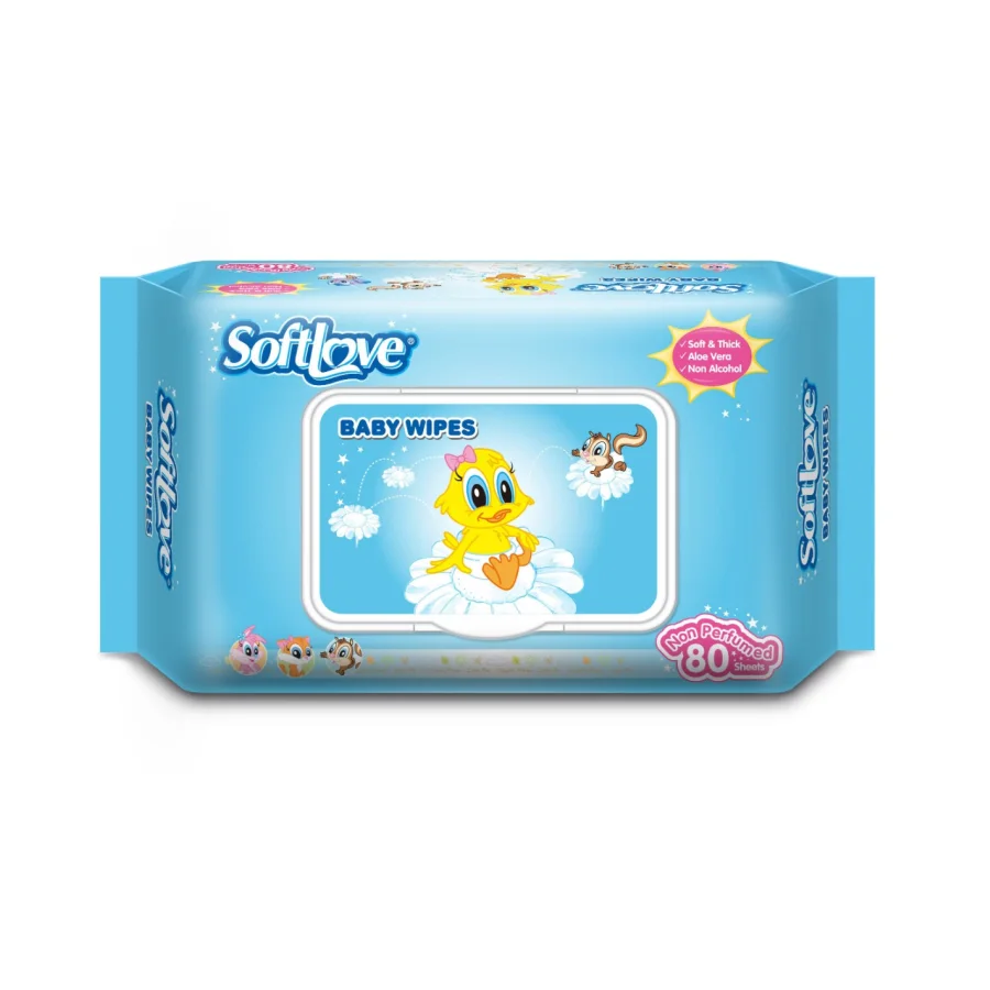 Softlove Baby Wet Wipes, without Fragrance 80pcs