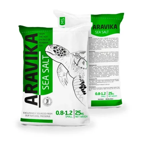ARAVIKA® Sea Salt, sea salt, medium (grinding 1: 1.0 mm — 1.3 mm), 25 kg.