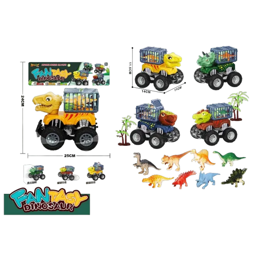 Dinosaur car with cage in assortment    