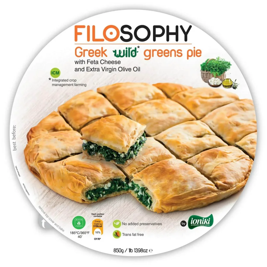 Пирог греческий  с дикой зеленью, сыром Фета и оливковым маслом  IONIKI 850г
