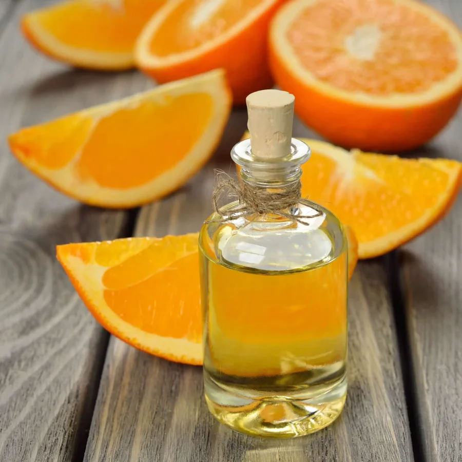 Massage oil with orange essential oil