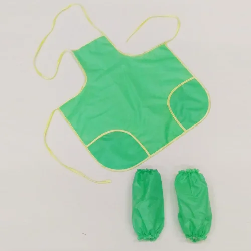 Children's apron with armbands r-r 110-134, color green